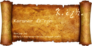 Kersner Áron névjegykártya